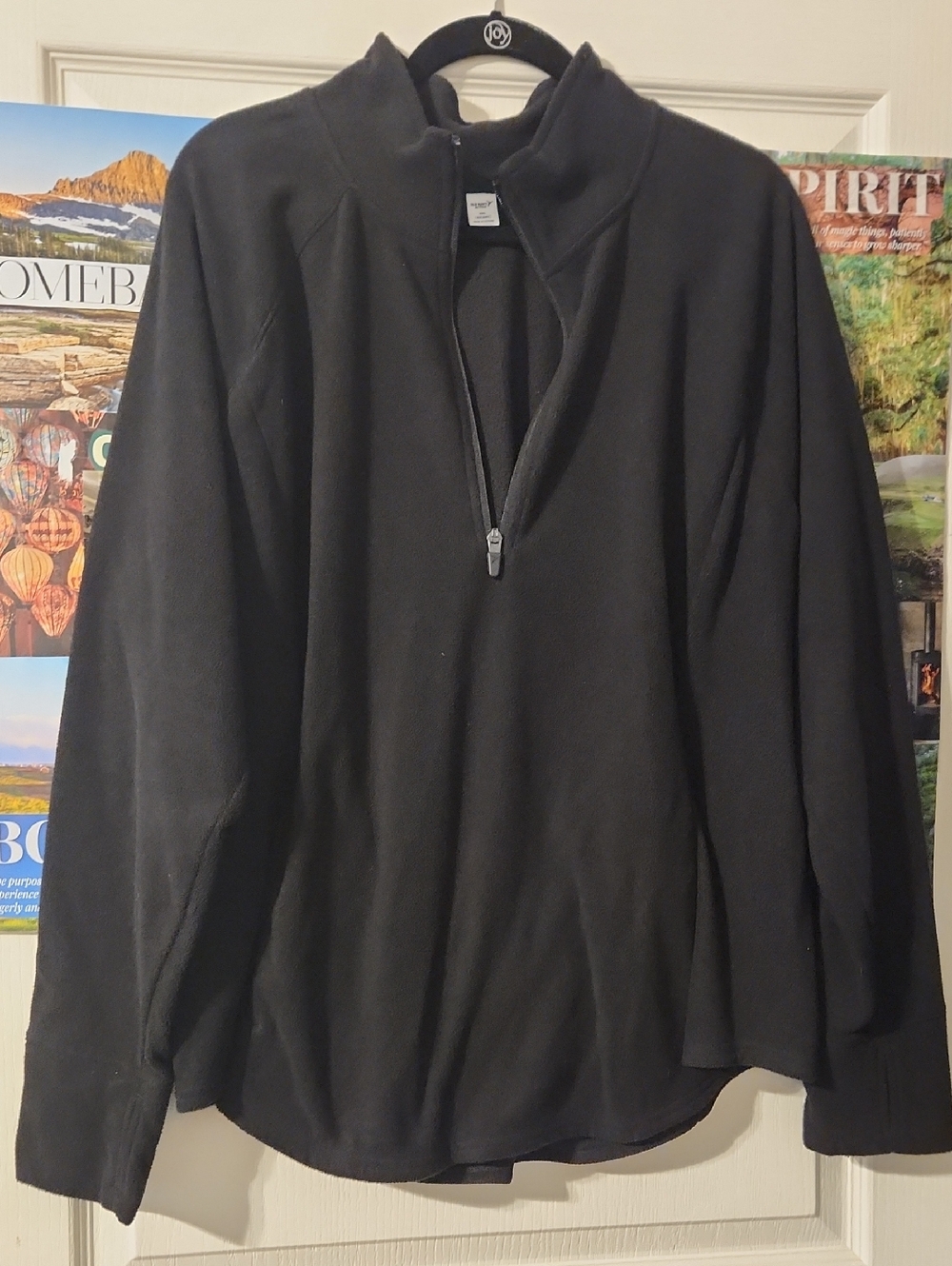 Old Navy Black Quarter-Zip V-Neck Sweater